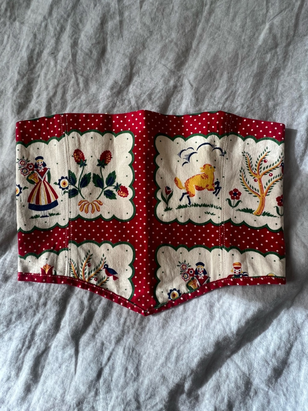 Handmade Vintage-Fabric Corset Crop Top | XS/S